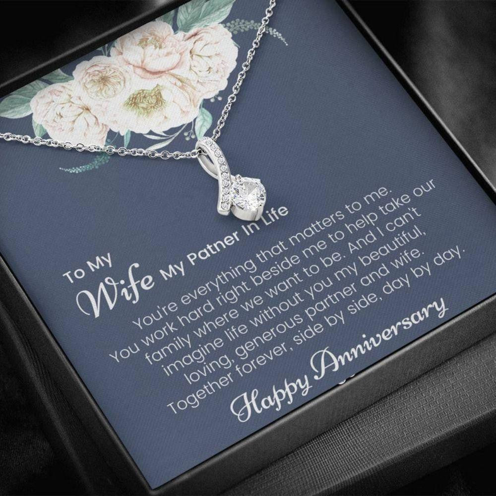 Wife Necklace, Romantic Wedding Anniversary Necklace Gift For Wife, Anniversary Gift For Wife, Husband To Wife, Happy Anniversary
