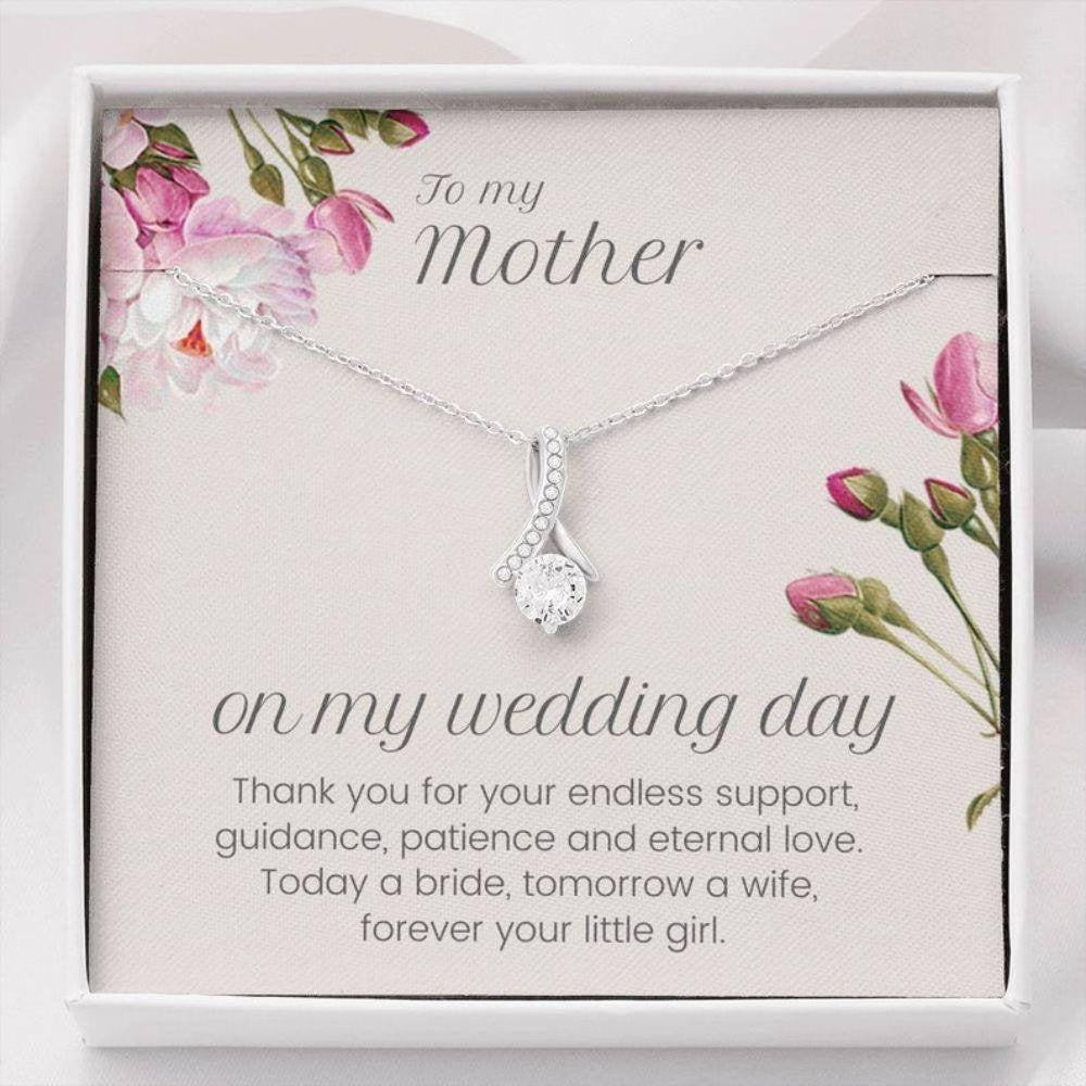 Mom Necklace, Gift For Mom On Wedding Day, Mother Of The Bride Gift From Daughter, Thank You Mom Wedding Necklace From Bride