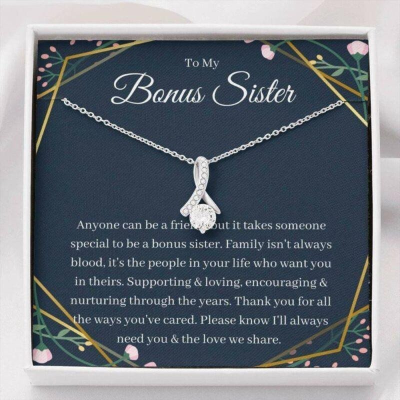 Sister Necklace, Bonus Sister Necklace Gift, Gift For Sister In Law Adoptive Sister Step Sister, Bridesmaid Gifts