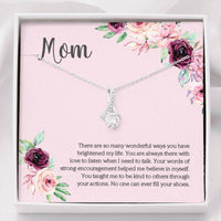 Thumbnail for Mom Necklace, Cubic Zirconia Pendant Necklace For Mom On Floral