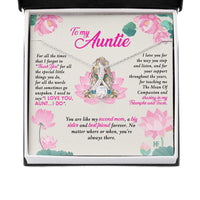 Thumbnail for Aunt Necklace, Gift For Your Beautiful Auntie On Mother�s Day With Lotus Illustration  Alluring Beauty Necklaces