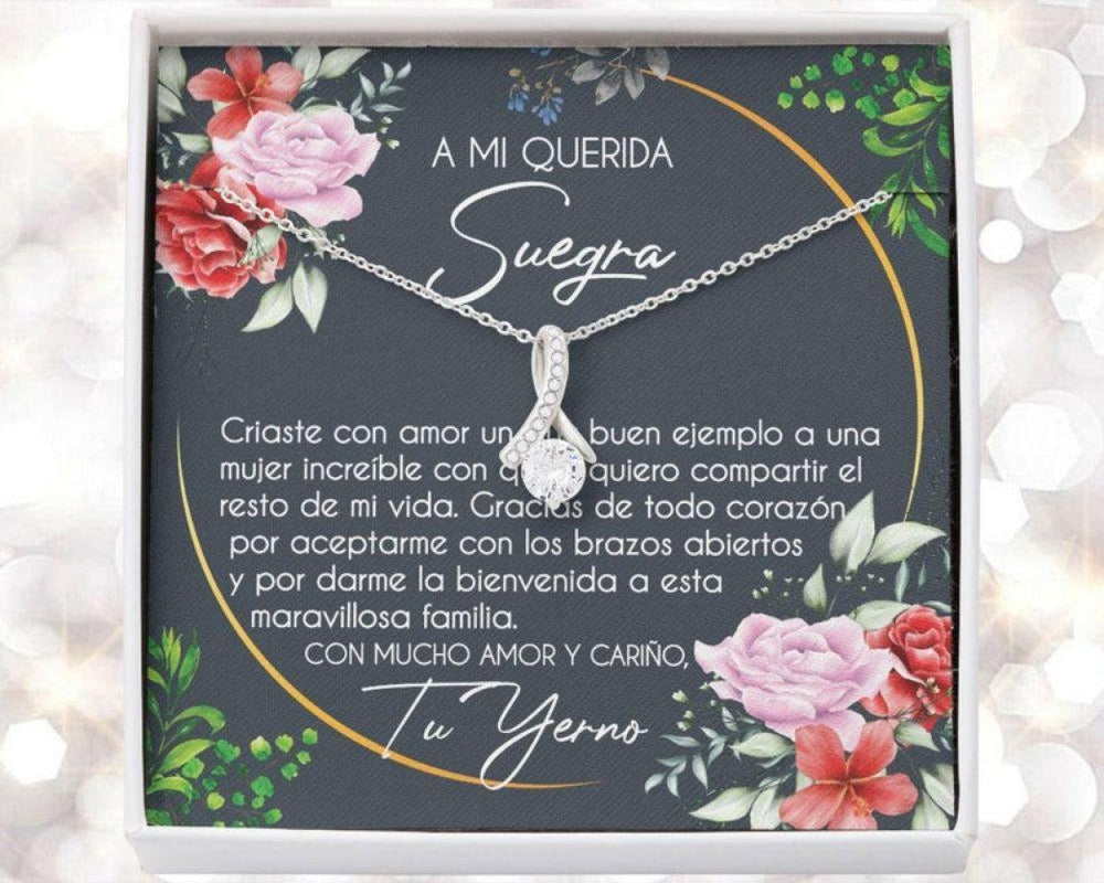 Mother-in-law Necklace, Suegra Gift, Regalo Para Mi Suegra, Spanish Mother-In-Law Gift From Son-In-Law, Madre Del Marido, Suegra Necklace
