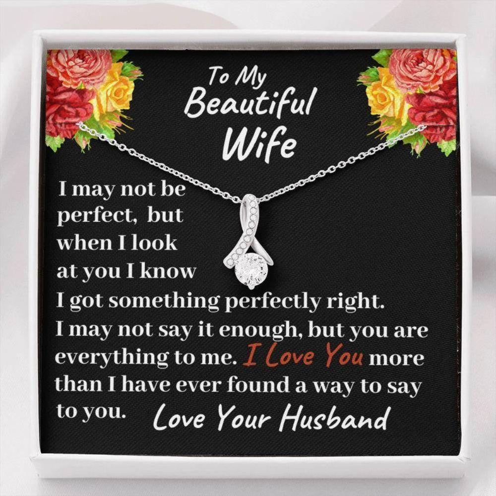 Wife Necklace, To My Beautiful Wife Necklace Anniversary Necklace Gift, Birthday Gift Sentimental Gift