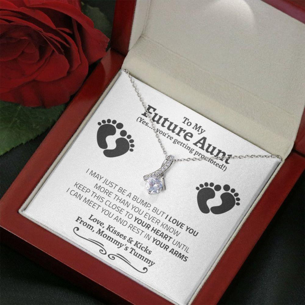 Aunt Necklace, Sentimental New Auntie Gift, Future Aunt, Reveal To Auntie To Be Gift, Aunt Announcement Promoted To Auntie Necklace