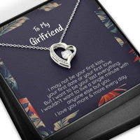 Thumbnail for Girlfriend Necklace, To My Girlfriend, I Want To Be Your Everything. CZ Heart Pendant Necklace