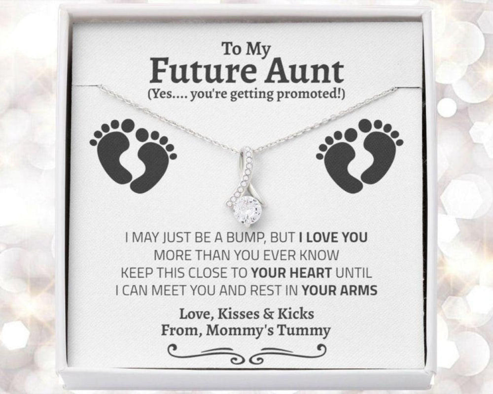 Aunt Necklace, Sentimental New Auntie Gift, Future Aunt, Reveal To Auntie To Be Gift, Aunt Announcement Promoted To Auntie Necklace