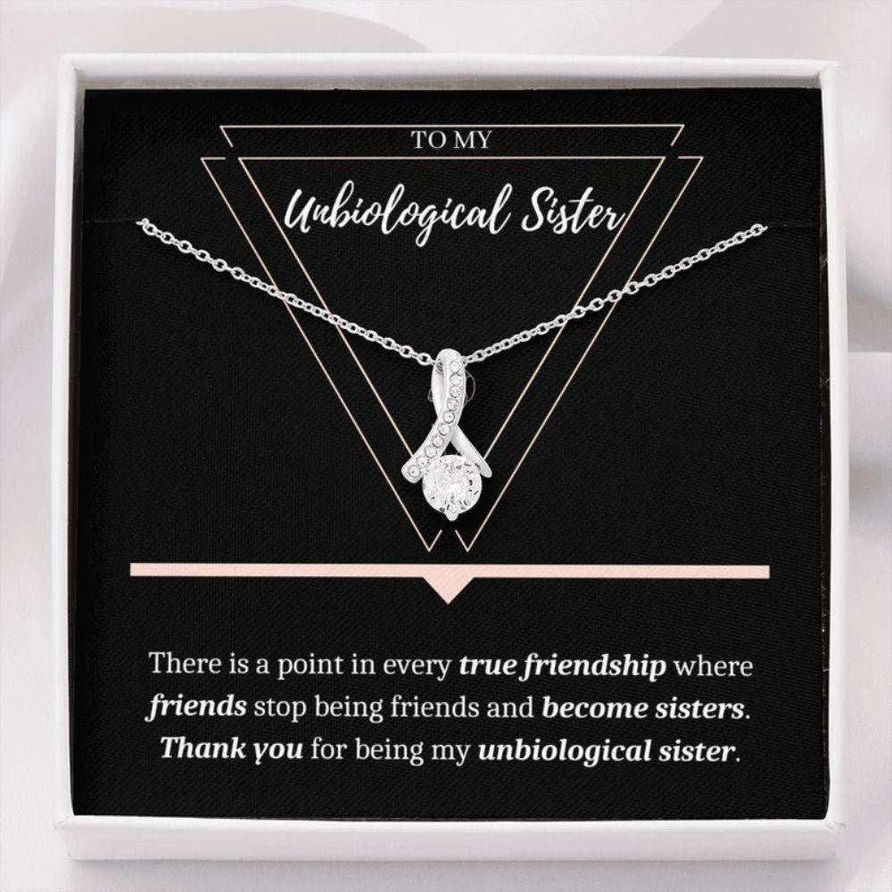 Sister Necklace, Unbiological Sister Gift, Sister In Law Wedding Gift Necklace, Necklace Gift For Bonus Sister, Bridesmaid Gift
