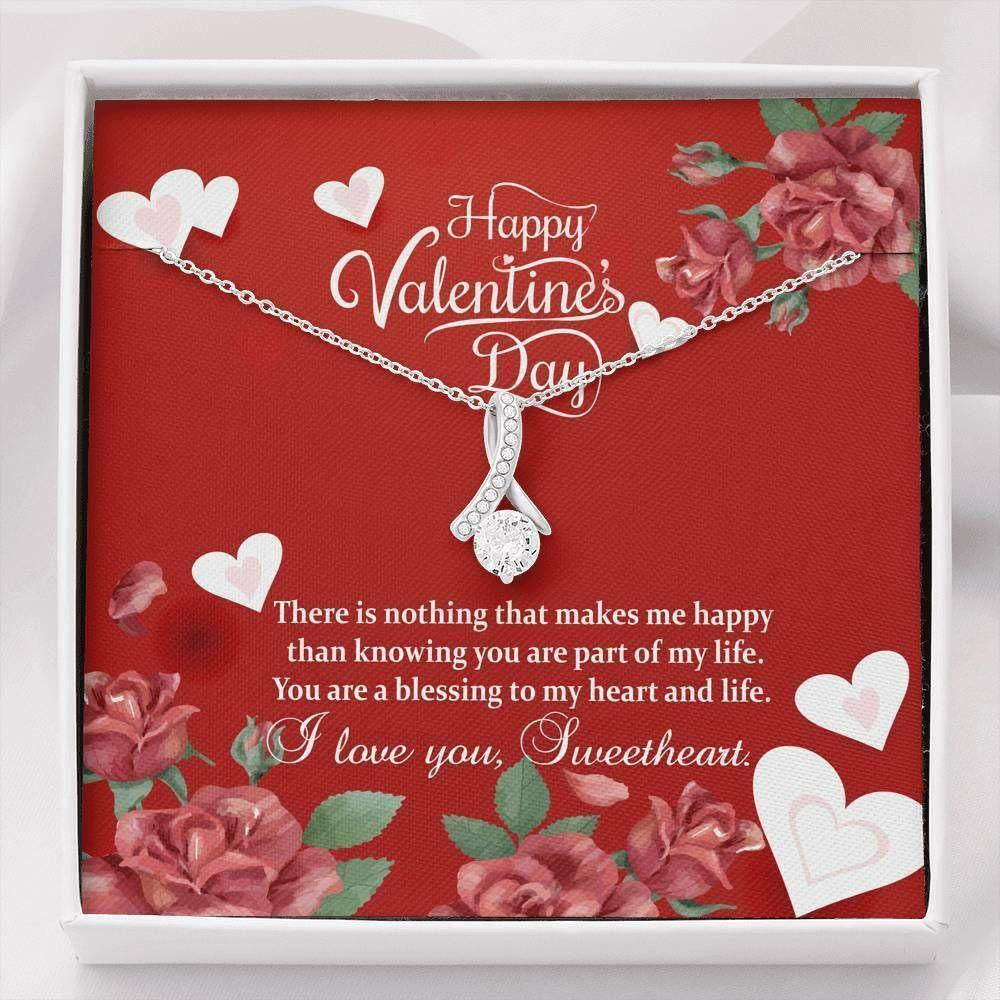 Girlfriend Necklace, Necklace Pendant Cubic Zirconia Gift For Her Valentine Gift � You Make Me Happy!