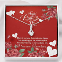 Thumbnail for Girlfriend Necklace, Necklace Pendant Cubic Zirconia Gift For Her Valentine Gift � You Make Me Happy!