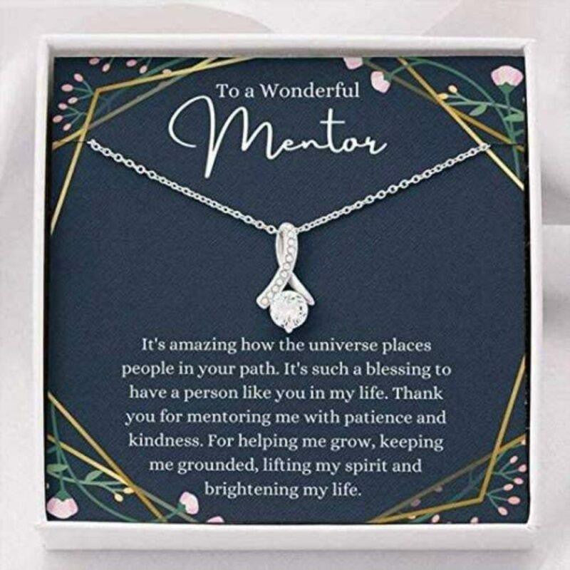 To My Wonderful Mentor Necklace Gift For Women, Necklace For Boss, Teacher, Professor
