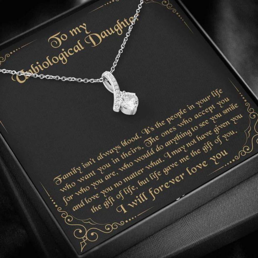 Daughter Necklace, Stepdaughter Necklace, To My Unbiological Daughter Necklace Gift Bonus Daughter Stepdaughter