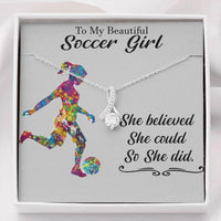 Thumbnail for Daughter Necklace, Soccer Gifts For Girls, Soccer Necklace For Girl, Girls Soccer, Soccer Girl Necklace, Girls Soccer Gift
