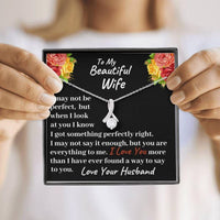 Thumbnail for Wife Necklace, To My Beautiful Wife Necklace Anniversary Necklace Gift, Birthday Gift Sentimental Gift
