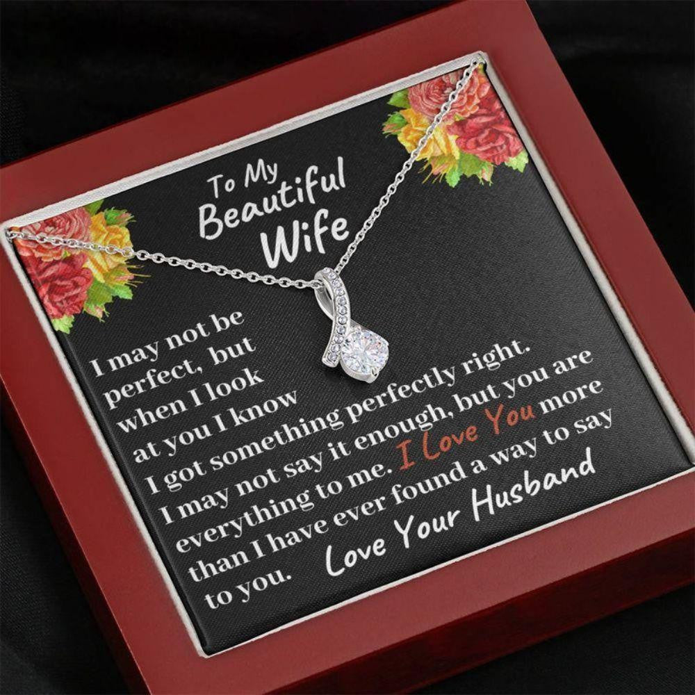 Wife Necklace, To My Beautiful Wife Necklace Anniversary Necklace Gift, Birthday Gift Sentimental Gift