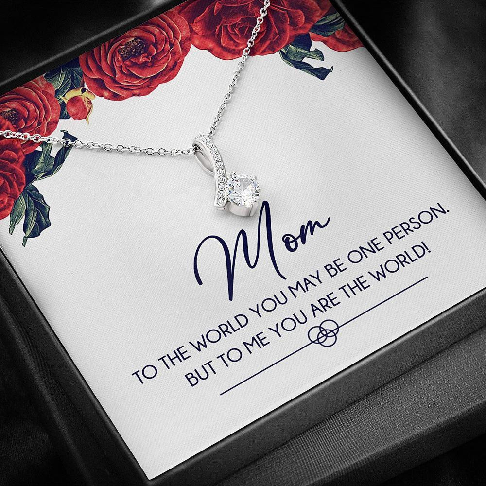 Mom Necklace, You Are The World Gift