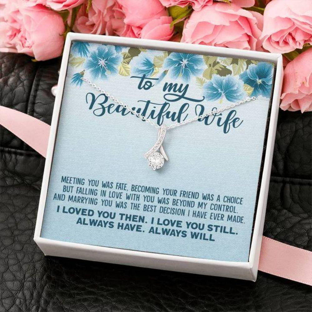 Wife Necklace, To My Beautiful Wife Necklace From Husband � Meeting You Was Fate