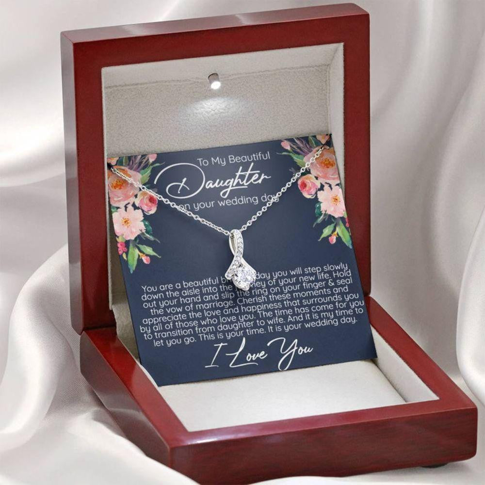 Daughter Necklace, Daughter Gift On Wedding Day, Bride Gift From Mom, Daughter Wedding Day Necklace, Wedding Gift For Daughter, Gift For Bride