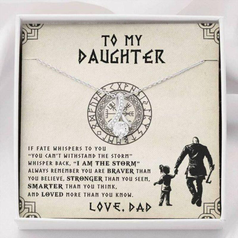 Daughter Necklace, To My Daughter Necklace Gift � The Storm � Viking Dad To Daughter Gift