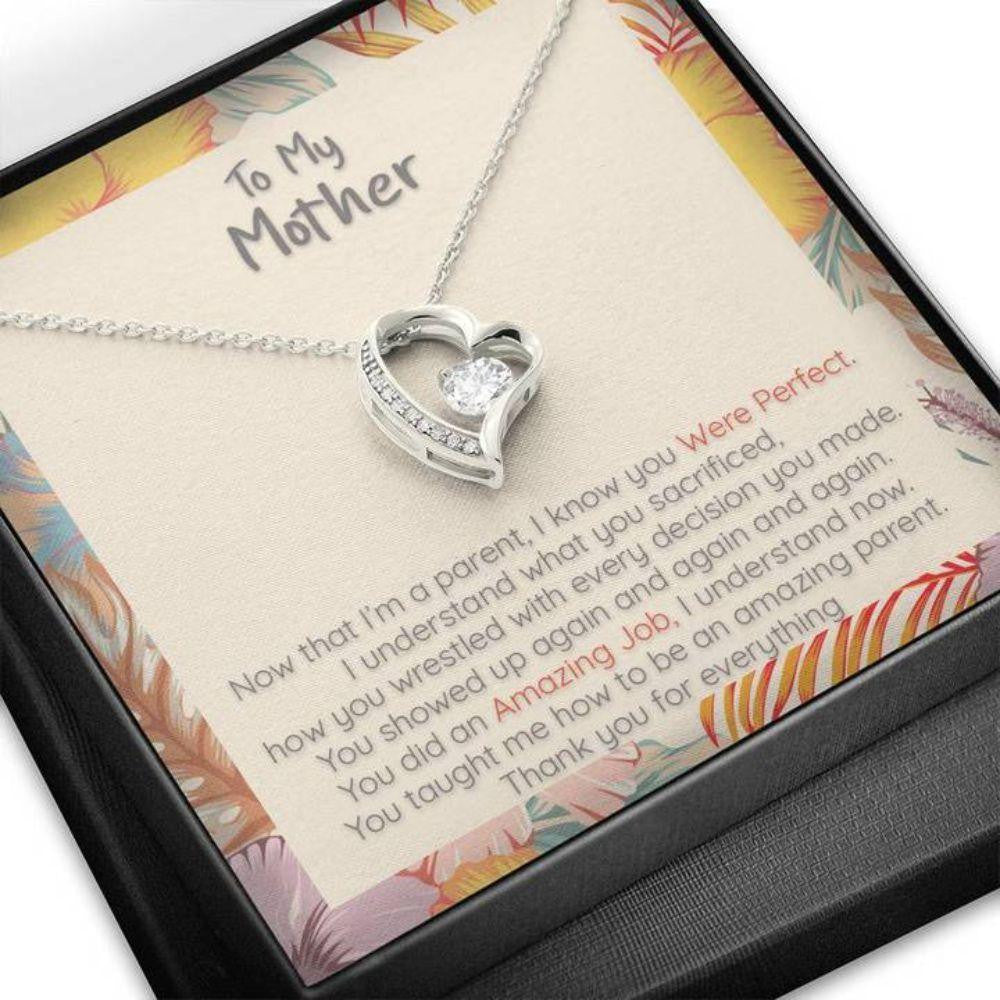 Mom Necklace, Gift For Mother, You Were Perfect, Heart Necklace