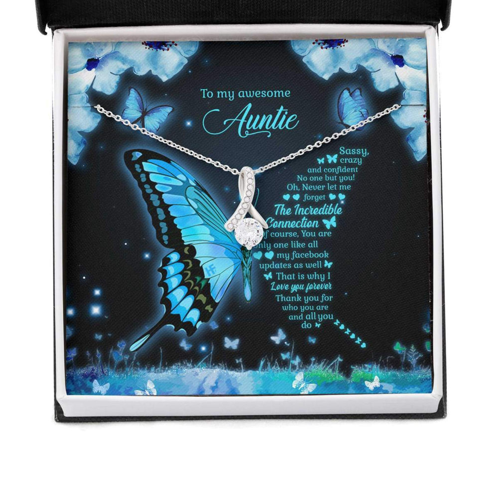 Aunt Necklace, Butterfly Gift For Your Awesome Auntie On Mother�s  Alluring Beauty Necklaces