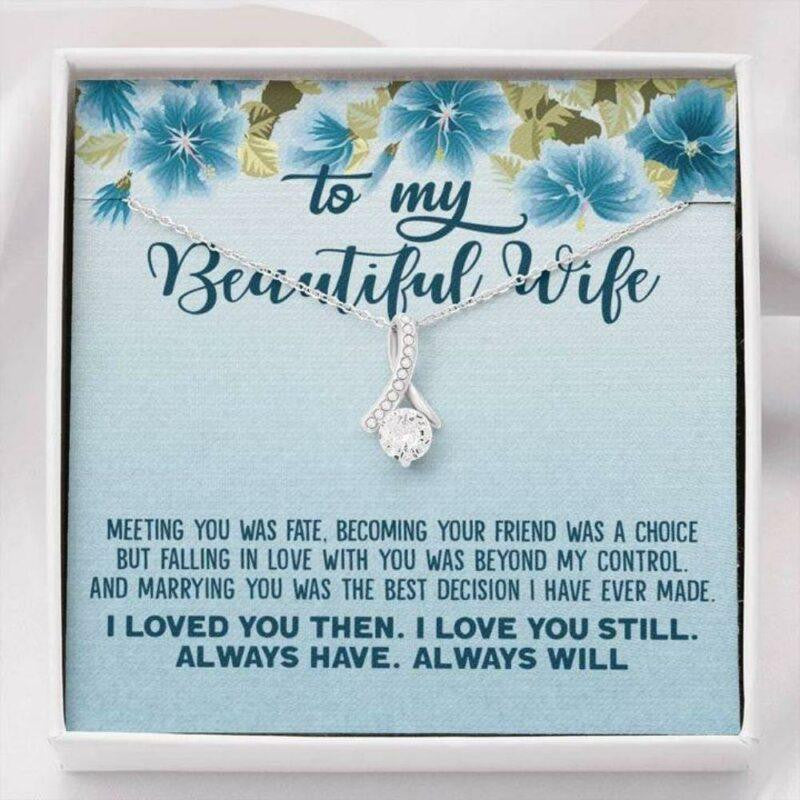 Wife Necklace, To My Beautiful Wife Necklace From Husband � Meeting You Was Fate