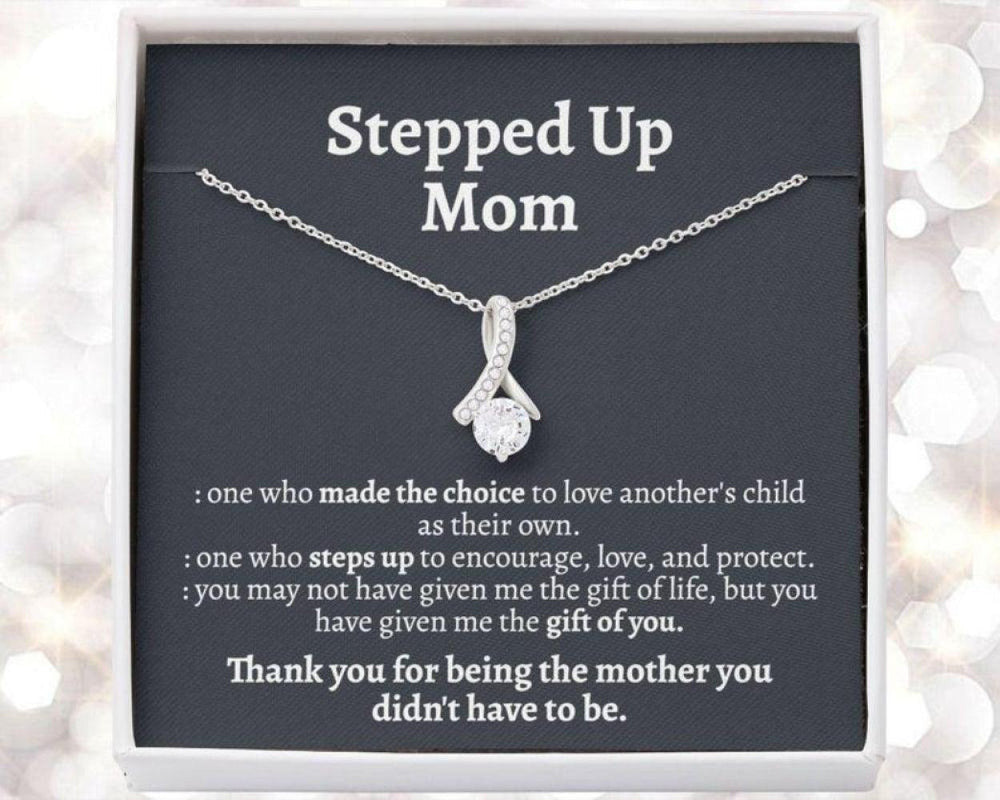 Stepmom Necklace, Meaningful Stepmom Necklace, Thank You Gift For Bonus Mom, Unbiological Mom