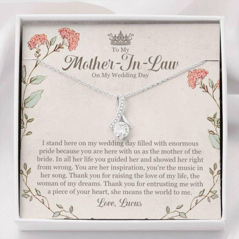 Personalized Necklace Mother-In-Law Wedding Day Gift From Groom � Mother Of The Bride Gift From Groom Custom Name Necklace