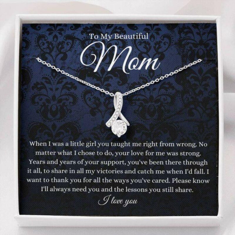 Mom Necklace, To My Beautiful Mom Necklace, Mother�s Day Gift For Mom From Daughter, Thank You Mom