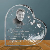 Thumbnail for Custom Personalized Photo Crystal Heart - Memorial Gift Idea - If Love Could Have Saved You, You Would Have Lived Forever
