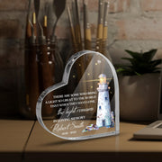Personalized Memorial Heart Shaped Acrylic, Lighthouse Memorial Sign, Memorial Heart Plaque, Retirement Gift