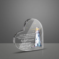 Thumbnail for Personalized Memorial Heart Shaped Acrylic, Lighthouse Memorial Sign, Memorial Heart Plaque, Retirement Gift