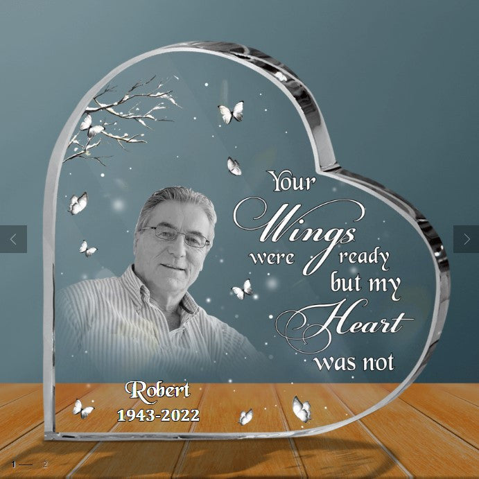 Personalized Memorial Gift, Lost of Father, Lost of Son Heart Shaped Acrylic, As I sit in heaven keepsake