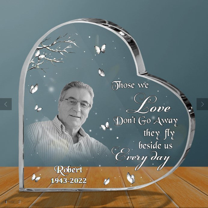 Personalized Memorial Gift, Lost of Father, Lost of Son Heart Shaped Acrylic, As I sit in heaven keepsake