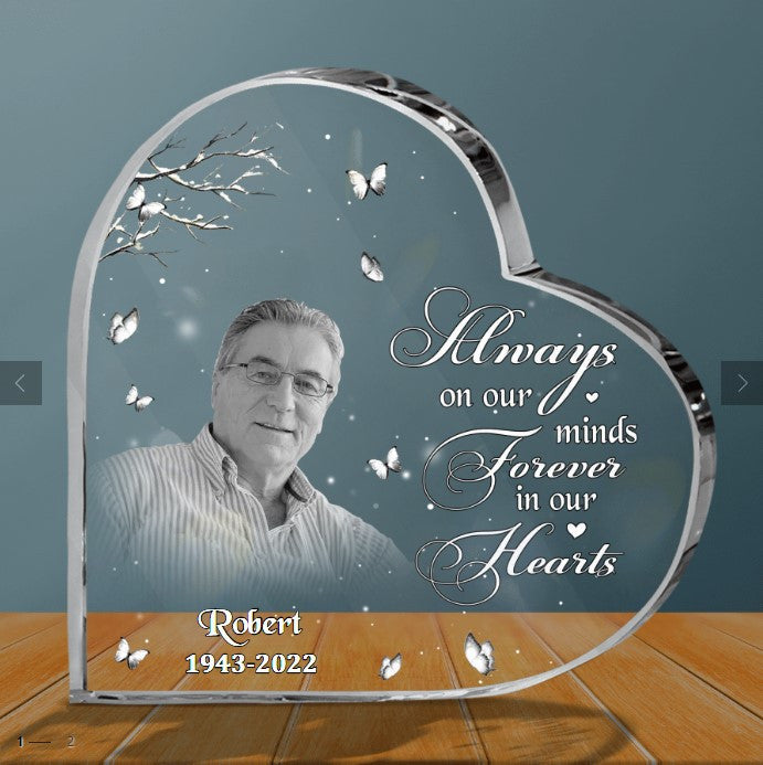Personalized Memorial Gift, Lost of Father, Lost of Son Heart Shaped Acrylic, As I sit in heaven keepsake