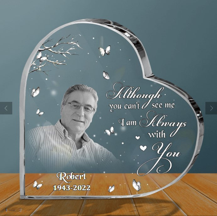 Personalized Memorial Gift, Lost of Father, Lost of Son Heart Shaped Acrylic, As I sit in heaven keepsake