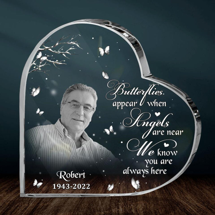 Personalized Memorial Gift, Lost of Father, Lost of Son Heart Shaped Acrylic, As I sit in heaven keepsake