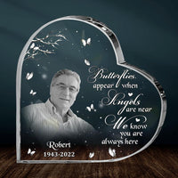 Thumbnail for Personalized Memorial Gift, Lost of Father, Lost of Son Heart Shaped Acrylic, As I sit in heaven keepsake