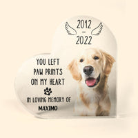 Thumbnail for You Left Paw Prints On My Heart - Personalized Memorial Heart Acrylic Plaque, Loving Gift For Pet Loss Owners