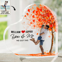 Thumbnail for Women's Day, Valentine Gift You & Me We Got This Love - Personalized Heart Shaped Acrylic Plaque - Gift For Couple