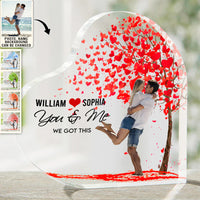 Thumbnail for Women's Day, Valentine Gift You & Me We Got This Love - Personalized Heart Shaped Acrylic Plaque - Gift For Couple