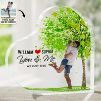 Thumbnail for Women's Day, Valentine Gift You & Me We Got This Love - Personalized Heart Shaped Acrylic Plaque - Gift For Couple