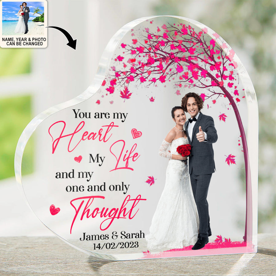 Women's Day, Valentine Gift You Are My Heart - Custom Photo - Personalized Heart Shaped Acrylic Plaque