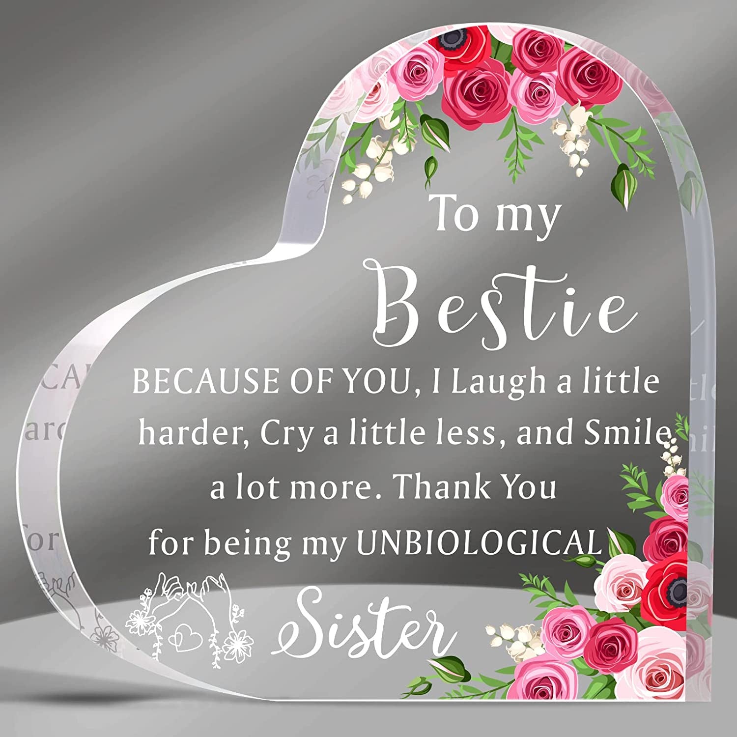 Yulejo Heart Sister - Gift from Sister - Keepsake, Paperweight, a Sister is God's Way of Making Sure We Never Walk Alone
