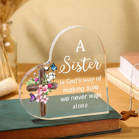 Thumbnail for Yulejo Heart Sister - Gift from Sister - Keepsake, Paperweight, a Sister is God's Way of Making Sure We Never Walk Alone