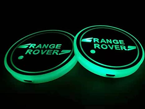 2pcs LED Car Cup Holder Lights For Car,7 Colors Changing USB Charging Mat Luminescent Cup Pad, LED Interior Atmosphere Lamp