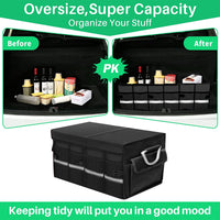Thumbnail for Big Trunk Organizer, Cargo Organizer SUV Trunk Storage Waterproof Collapsible Durable Multi Compartments JE12994