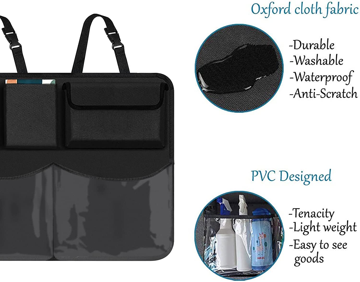 Car Trunk Organizer, Compatible with All Cars, Backseat Hanging Organizer with 7 Large Storage Bag -Trunk Organizer for SUV,Truck,Van -Your Space Saving Expert