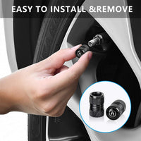 Thumbnail for 4 Pcs Black Metal Car Wheel Tire Valve Stem Cover-Auto Valve Stem Caps Suitable for Car Styling Decoration Accessories
