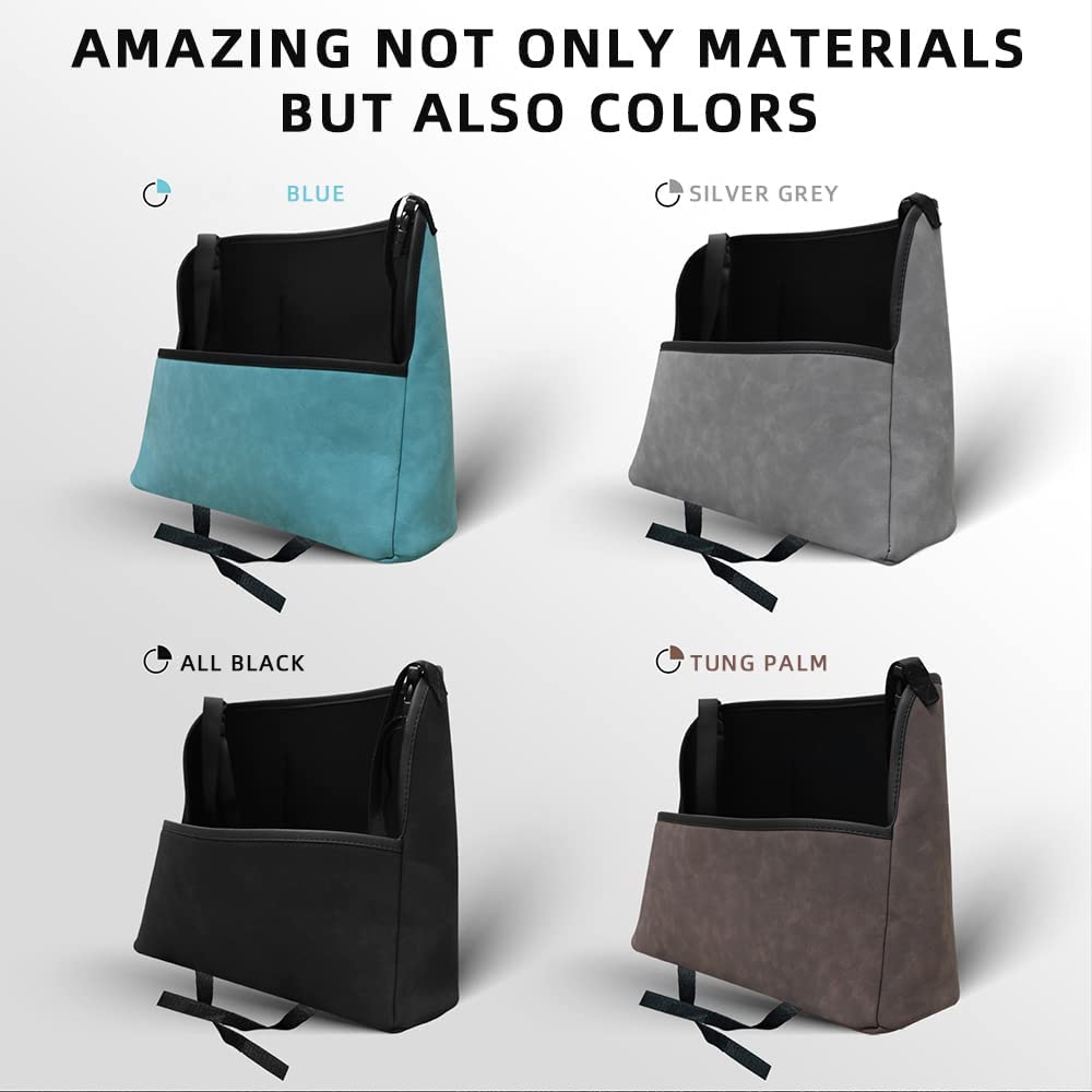 Car Handbag Holder Between Seats Suede Large Capacity Car Purse Holder Automotive Consoles & Organizers for Document Phone Storage Universal Fit for All Cars