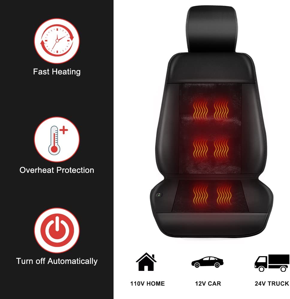 Seat Cushion, Warm Comfortable Seat Cover with Full Back Support, Universal Seat Cushion for Left Seat in Winter, Compatible with All Cars